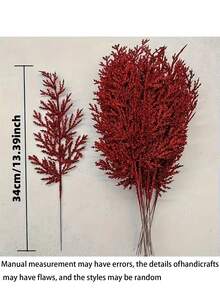 10pcs/5pcs Red Artificial Pine Sprigs Faux Greenery Stems Pine Picks Plastic Christmas Decor DIY Holiday Accessories Artificial Pine Branches Christmas Faux Cedar Stems, Artificial Faux Cedar Branches, Fake Christmas Greenery Pine Picks For Wreath Craft DIY Home Kitchen Decorations, Fake Red Pine Tree Branch - For DIY Wreath Christmas Decoration And Home Garden Decoration