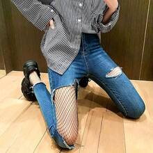 Floral Fishnet Tights For Women - High Waist Patterned Stockings, Gothic Halloween Party - 3pcs Fishnet Stocking - View 3