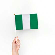 1pc Nigerian Flag, Green And White, Suitable For Indoor And Outdoor Home Decoration, Anti-Ultraviolet Cheering