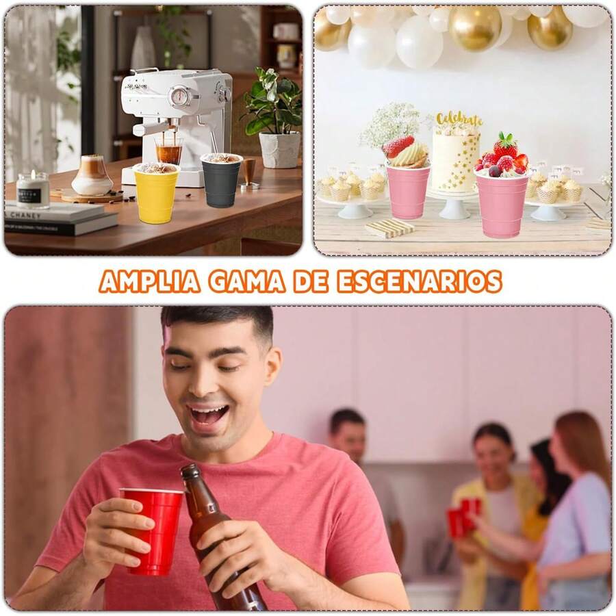 CHENGBAO vasos de reutilizables 16OZ Fiestas Bodas vasos reutilizables CHENGBAO 16OZ para fiestas bodas eventos ecologicos lavables y resistentes paquete multiple uso profesional y domestico material durable sin BPA perfecto para banquetes picnic catering y celebraciones ahorro y comodidad facil transporte almacenaje - Naranja - Ver 1