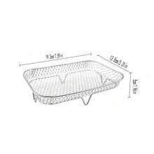 1/3 st stapelbart rostfritt stålställ för airfryer, flerskiktad torkbricka, lämplig för airfryer, mikrovågsugn, ångkokare, återanvändbar