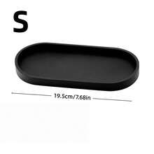 1 件梳妆台托盘 - 硅胶椭圆形浴室台面托盘，大理石纹理设计，非常适合皂液器、香水、珠宝和洗漱用品、浴室整理和储存、珠宝展示、香水和珠宝、时尚浴室托盘配件、浴室装饰和配件、浴室托盘