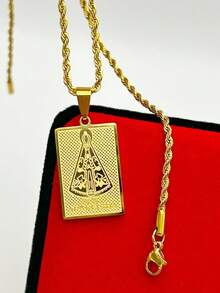 Aparecida Bahia Women's Necklace Stainless Steel Gold Plated Men's Chain - Dorado - Ver 5