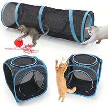 INTURN Cat Furniture Tent For Indoor And Outdoor Playpen Portable Cat Tunnels Outdoor Kennel 2 Cube + Tunnel - 2CubeTunnel - View 2