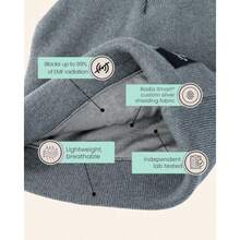 Radia Smart Winter Beanie Grey EMF Protection RF Blocking 5G And EMF Shielding Grey Large