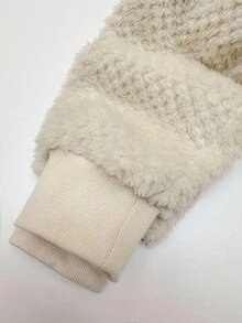 Áo nỉ giữ nhiệt cỡ lớn, chất liệu lông mềm mại, thích hợp cho mùa Thu/Đông. - Màu be - Xem 5