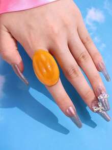 1 chiếc nhẫn nhựa màu trơn cá nhân hóa phóng đại, nhẫn acrylic thanh lịch cổ điển cho mùa hè - Nhiều màu - Xem 19