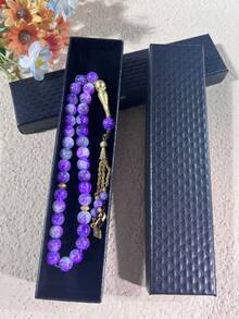 New 33 Beads Large Flower Pearl 3-Strand Glass Prayer Beads Tasbih Bracelet, Muslim Prayer Beads - Multicolor - View 21