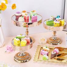 12 Pieces Gold Cake Stand Set, Vintage Cake Display Stand With And Cupcake Display Tray, Dessert Table Display Set Wedding Party Shower Anniversary Celebration - 金-E - 查看 2