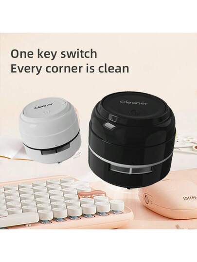 Mini Portable Desktop Stofzuiger Cleaner, Cordless Battery Powered Dust Collector, Plastic Micro Crumb Cleaner Home Office, Convenient Office Supplies Batteryless Student Accessories Perfect Cleaning Desktops Workspaces, Picking Up Small Items, Erasers, Debris, Shavings (Batteries Need To Be Purchased Separately)