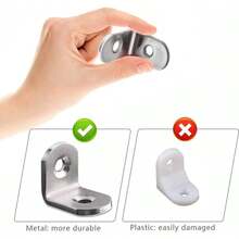 Soportes de Esquina en L, 50 pack Soportes de Acero Inoxidable en L para Estantes 90 Grados, con Tornillos Soporte de Esquina de Metal, Soporte de Angulo Recto Pequeo 20mm - 20 mm - Ver 10