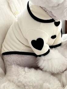1 peça de moletom com capuz para animais de estimação, design versátil para outono/inverno, coleira em formato de coração para o Dia dos Namorados, adequada para cães e gatos de médio/pequeno porte, uso diário - Multicolorido - Ver 17