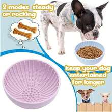 Bol d'alimentation pour animaux de compagnie à alimentation lente en silicone, bol d'alimentation pour chat et chien anti-dérapant et anti-renversement, tapis de léchage à ventouse pour la digestion