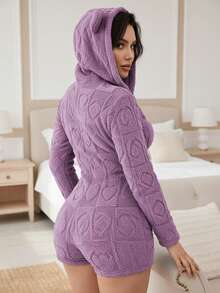 Women Rompers - Lila - Görünüm 2