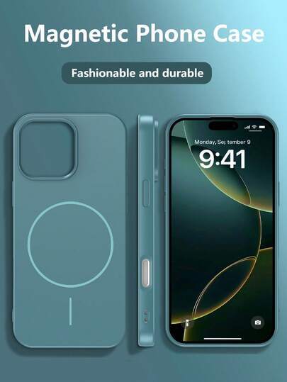 1 件哑光液体硅胶简约磁性外壳适用于 16 15 14 13 12 Pro Max Plus 无线充电软硅胶后盖