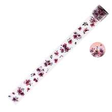 1 rolă bandă adezivă cu cerneală albă, decupată cu matriță PET, autocolante DIY pentru scrapbooking floral vintage, potrivite pentru cadouri, birou, casă, marcare, etichete, clasă, jucării, planificator pentru studenți, autocolante decorative vintage creative