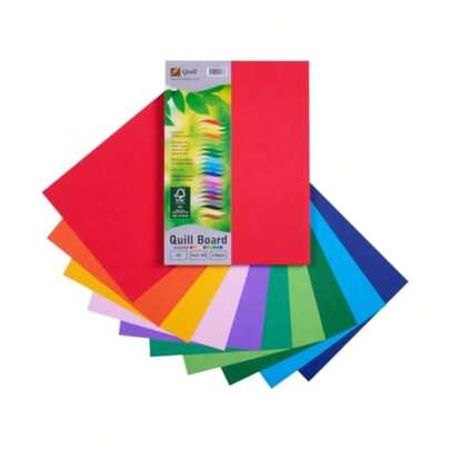 A4 Coloured Board 210gsm 100 Sheets Assorted 10 Colours Ideal For School Art And Craft Projects
