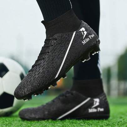 Buty piłkarskie Superfly FG Outdoor, czarne, miękkie, sportowe, profesjonalne, oddychające, wygodne, duże rozmiary