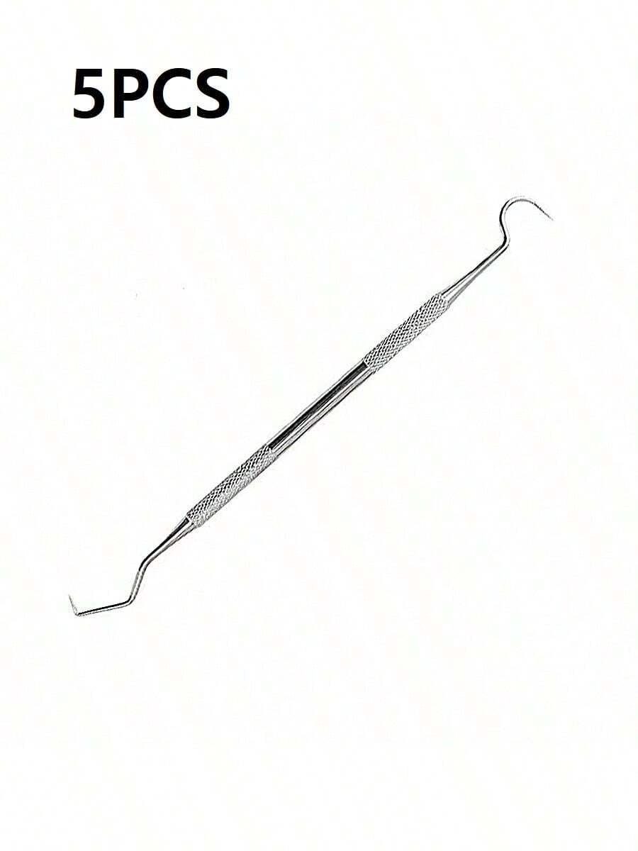 5件套牙菌斑去除器、牙垢刮刀、洁牙器、口腔卫生护理清洁套装，适用于成人、儿童、宠物 - 白桃 - 查看 1