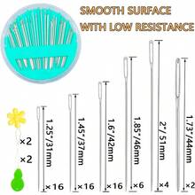 60Pack Premium Hand Sewing Needles Set 6 Sizes Embroidery Needles Kit With Threaders Assorted Large Eye Sewing Needles For Repair DIY Art And Craft Projects Green - màu xanh lá - Xem 3