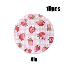 10/20/30pcs,Strawberry Birthday Party Plates And Cups Decoration Summer Watercolor Fruit Tableware Plates Cups For Wedding Berry First Birthday Themed Baby Shower Party Supplies, Disposable 9'' 7'' Paper Plates 9 Oz Cups Cutlery Dinnerware For 1st Birthday