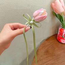 1pc Women's Pink Cute Tulip Flower Hair Clip, Suitable For Parties, Vacations And Daily Use, Claw Clips, Hair Claws, Clips For Hair, Hair Slide, Hair Barrettes, Alligator Hair Clip, Flower Hair Accessories