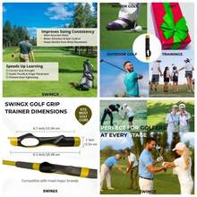 Grip Trainer, Training Aid, Grip Trainer To Help Train Correct Hand Position, Attachment Improved Hand Positioning On Clubs, Enhance Grip Strength, Precision, And Swing Technique - Màu vàng - Xem 2