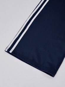 Women's Basic Casual Striped Print Pants, Minimalist Design, Suitable For Daily, Commuting, Leisure, Vacation, Street Photography With Friends, All Seasons - Royal Blue - View 5