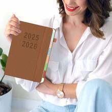 Agenda 2025 2026, Planificador Diaria y Mensuales de 12 Meses de Julio de 2025 a Junio de 2026, Agenda Diario con Pestaas, A5 21.2 X 14.2cm, para Mujer y Hombres, para Agenda Escolar, Planificacin Diaria - Marrn - marrón - Ver 8