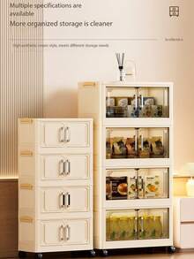 1 szt. składana plastikowa szafka z podwójnymi drzwiami, przenośna szafa do domu, szafka na zabawki do salonu, szafka na przekąski, szafka kuchenna, prezent na Boże Narodzenie i Halloween, pudełko do przechowywania, przechowywanie w sypialni