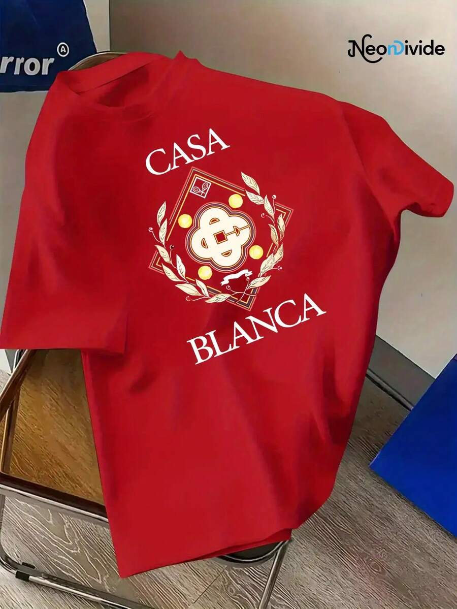 [Salidas Casuales] Camiseta de Secado Rápido con Estampado de Letras CASA para Hombre - Transpirable y que Absorbe la Humedad, Ajuste Regular de Mangas Cortas para Gimnasio, Correr, Senderismo y Ropa de Ocio, Camiseta de Entrenamiento - Negro - Ver 1
