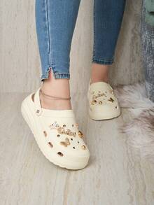 Sandalia Pines Plataforma Dama Chunky Chancla Confort Moda  Pantufla Comoda y Ligera Oferta Mujer - Perla - Ver 3