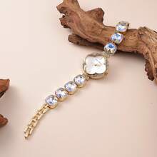 Ever Move 1PC Elegant Lady Quartz Watch-Casual Style With Stainless Steel Gemstone-Inlaid Strap And Round Zinc Alloy Case - one-size - View 8