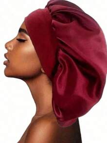 1/2/3pcs Silk Sleep Cap, Satin Hair Cap, Soft Elastic Silk Sleep Cap, Curly Hair Silk Hair Cover (Black & Gold) - Multicolor - View 9