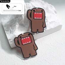 2D Flat, 1pc Monster Face Design DIY Jewelry Accessory | Crafted Earring/Pendant Blank With Pre-Drilled Holes | Creative Gift For Crafters | Affordable Jewelry Making Supply | Acrylic Material With Double-Sided Printing