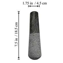 Mini Size 7.5 In Replacement Pestle Only Asian Stlye Spice Cooking Kitchen Granite Rock Grinder Small - GreyBlackWhite - View 2