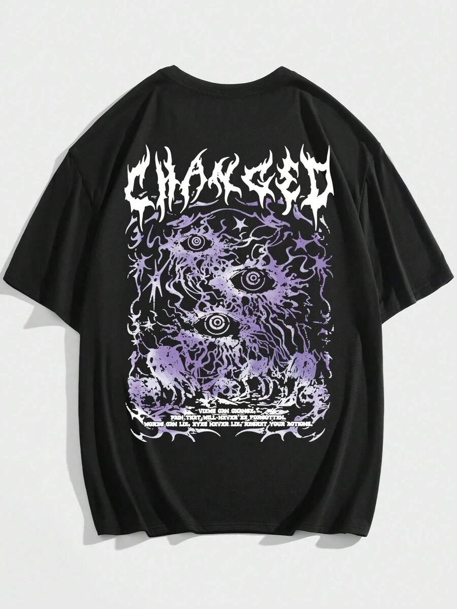 Men's T-Shirts Changed Gothic Eyes Stylish Shirts 100% Cotton 30.1 Yarn - Fastest Shipping From Brazil - Galaxy Shopp - màu đen - Xem 1