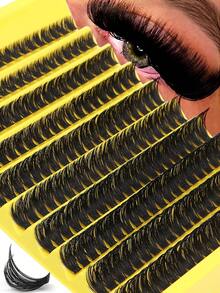 200 Clusters Of False Eyelashes, 80D, D-Shaped Curled, Mixed Lengths Of 8-16mm, Naturally Fluffy And Thick, 0.07mm Lightweight Reusable Eyelashes, Suitable For Festivals And Party Occasions, Halloween False Eyelashes, Role-Playing False Eyelashes, Comfortable, Clusters Of Eyelashes, Clusters Of Eyelashes, Individual Eyelashes, False Eyelashes - D - 查看 1