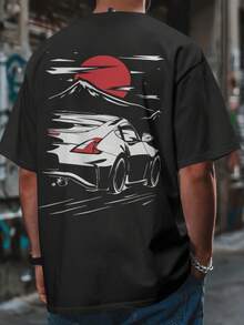 370Z Graphic TShirt – Stanced Drift Sport Car JDM Fans Casual Unisex Streetwear, Regular Fit, 180g 100% Cotton Racing Tee, Fashion Y2k Short Sleeve, Hip Hop Tshirt, For Summer - Black - View 1