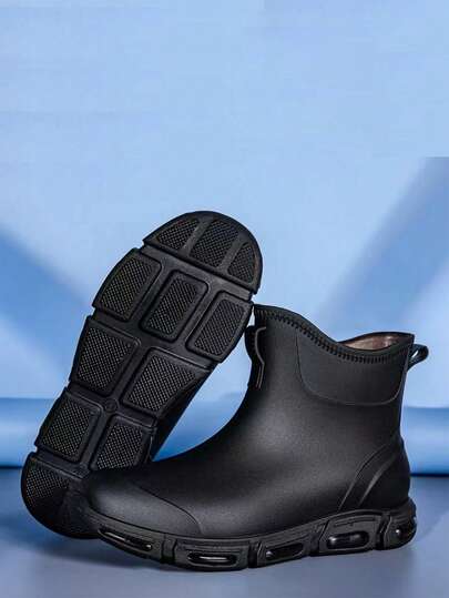 Fesd Ts 德式时尚男士短款雨靴，情侣成人防水防滑耐用橡胶鞋，适合厨房工作、户外洗车、露营、钓鱼、海滩、运动、家务，四季皆宜