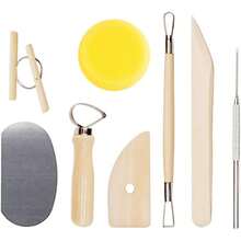 Pottery Tools Kit, Pottery Tools Sculpting Tools, Polymer Modeling Clay Cutters Sculpture Set With Clay Cutting, Modeling, Trimming Tools Smoothing, Cleaning, Carving Yellow