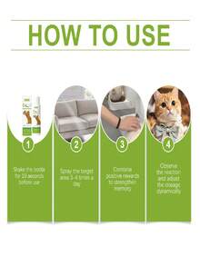 2瓶/套 猫咪防抓喷雾，轻轻喷洒即可解决宠物抓挠问题，防止猫咪啃咬抓挠，驱赶猫咪远离猫窝，模拟猫咪不喜欢的难闻气味，猫咪舔舐时会感到苦涩。 - 彩色 - 查看 4