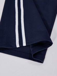 Women's Basic Casual Striped Print Pants, Minimalist Design, Suitable For Daily, Commuting, Leisure, Vacation, Street Photography With Friends, All Seasons - Royal Blue - View 6