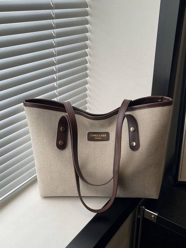 حقيبة كبيرة السعة بتصميم عصري رجعي جديد، فتحة سحاب، خفيفة الوزن وناعمة الجوانب، مناسبة للاستخدام اليومي العادي للنساء