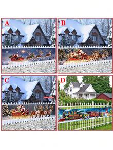 2D Flat Christmas Banner, 1PC Holiday Banner, Christmas Porch Banner, Fabric Christmas Banner, Holiday Banner, Santa Claus Gift Long Banner, Party Banner, Christmas Party Banner