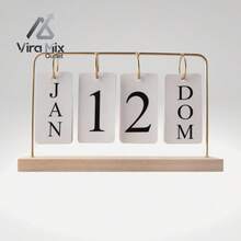 Decorative Permanent Desk Calendar With Plaques For Home And Office - 金的 - 查看 2