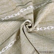 Rustic Farmhouse Embroidered Small Square Tablecloth Jacquard Striped Table Cloth Linen Washable Side Table Cover Kitchen Dining Home Decoration Yellow 24x24 Inch