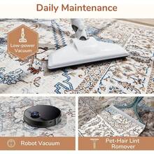 Soft Neutral Area Rugs 5x7, Washable Rug With Non Slip Backing, 5 X 7 Faux Cashmere Low-Pile Carpet, Cream White & Blue & Light Brown,  2025 Design - 奶油白和藍色 - 查看 4