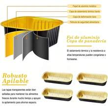 100Pcs Moldes para Hornear, Moldes de Aluminio con Cucharas y Tapas para Pan, Pastel, Brownies Hornear - 50 - Ver 5