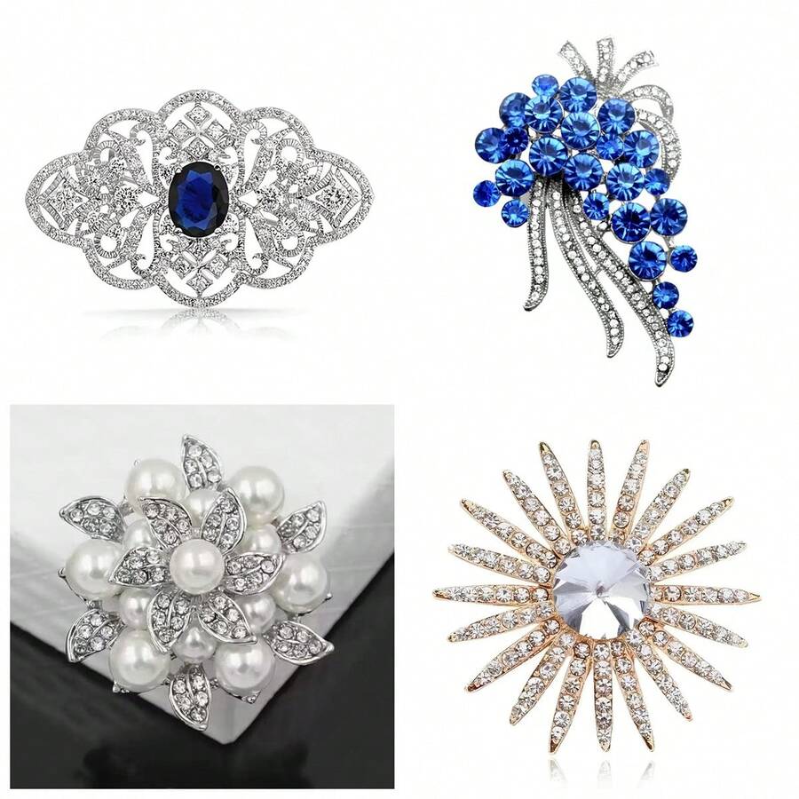 Damen Strass Kristall Brosche Frauen Geschenk Schmuck Anstecknadeln Vintage Weihnachten